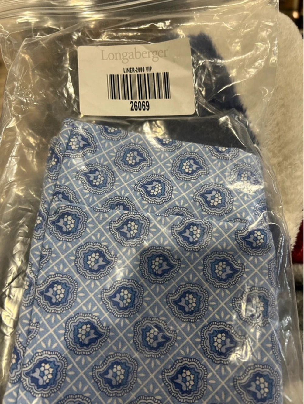 Longaberger 2000 VIP basket liner provincial paisley New